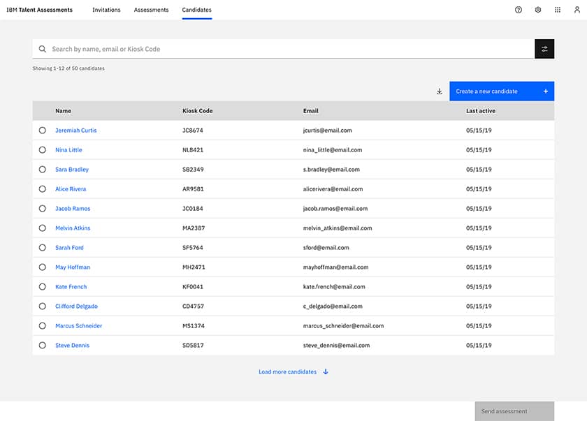 Search for existing candidates or create new ones