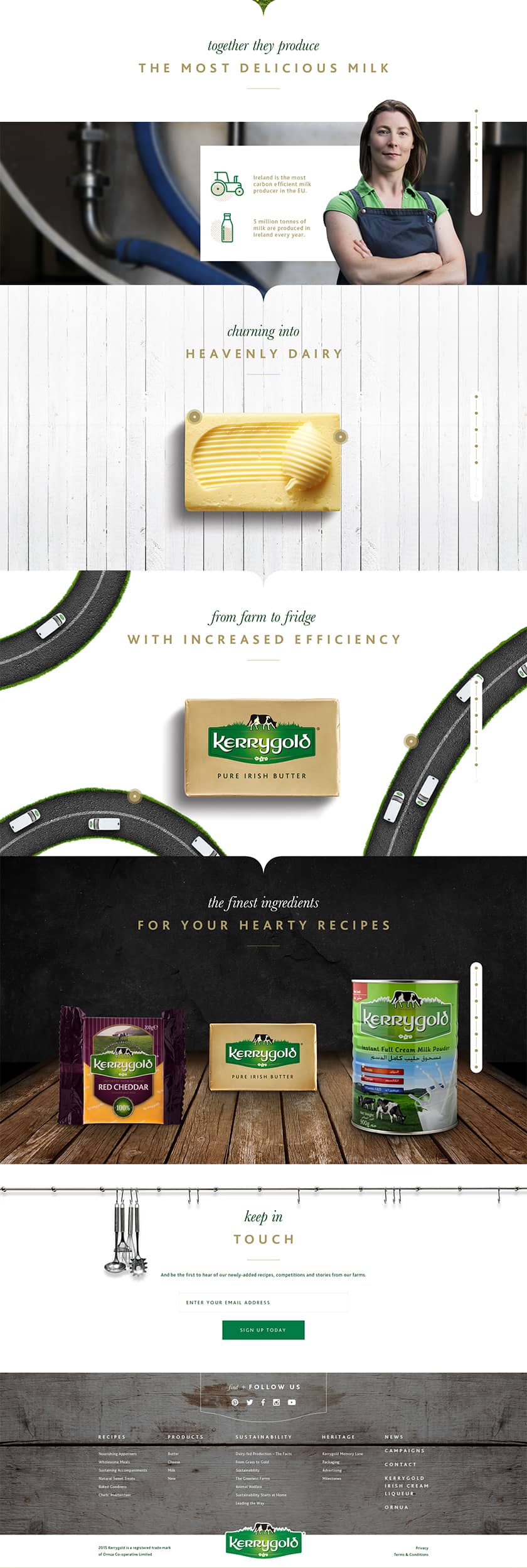 Sections animate based on the user scrolling