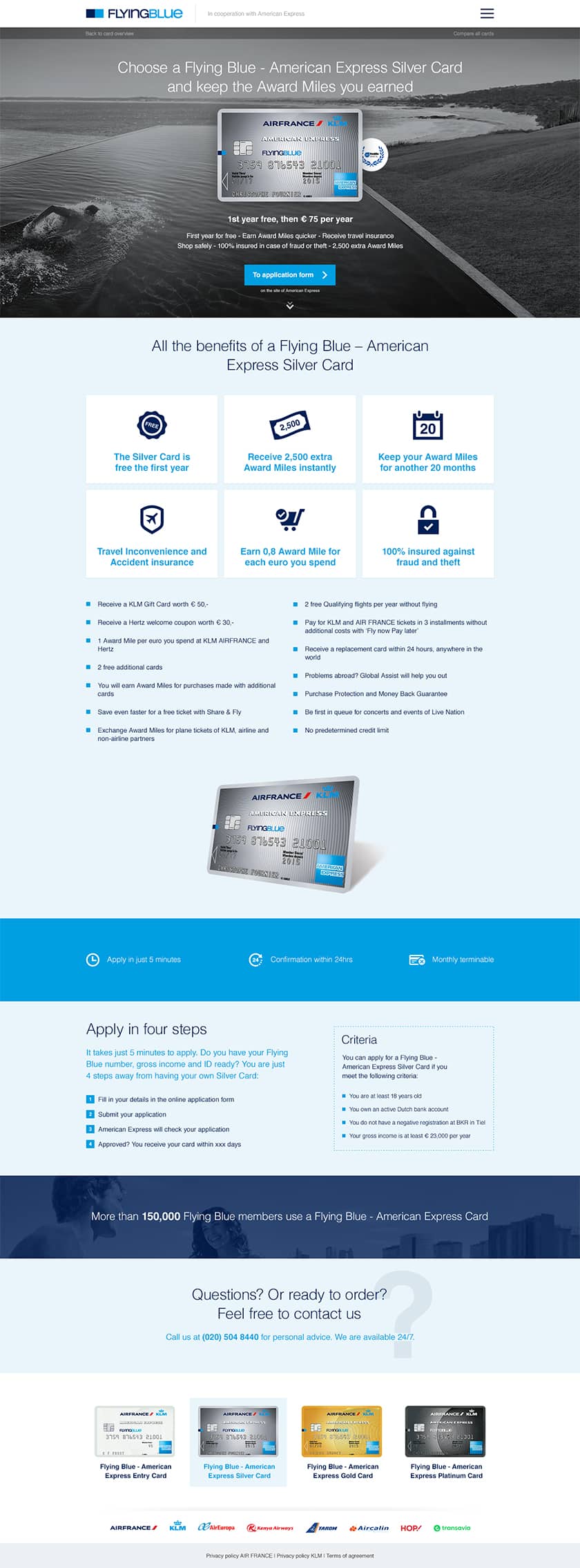 Unique design for the Silver card