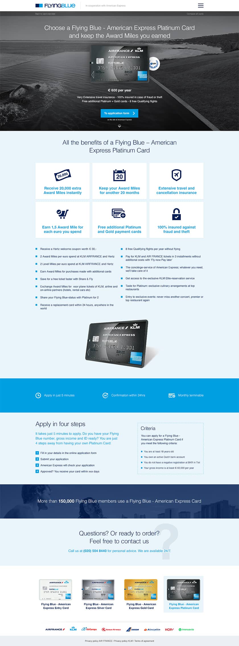 Unique design for the Platinum card