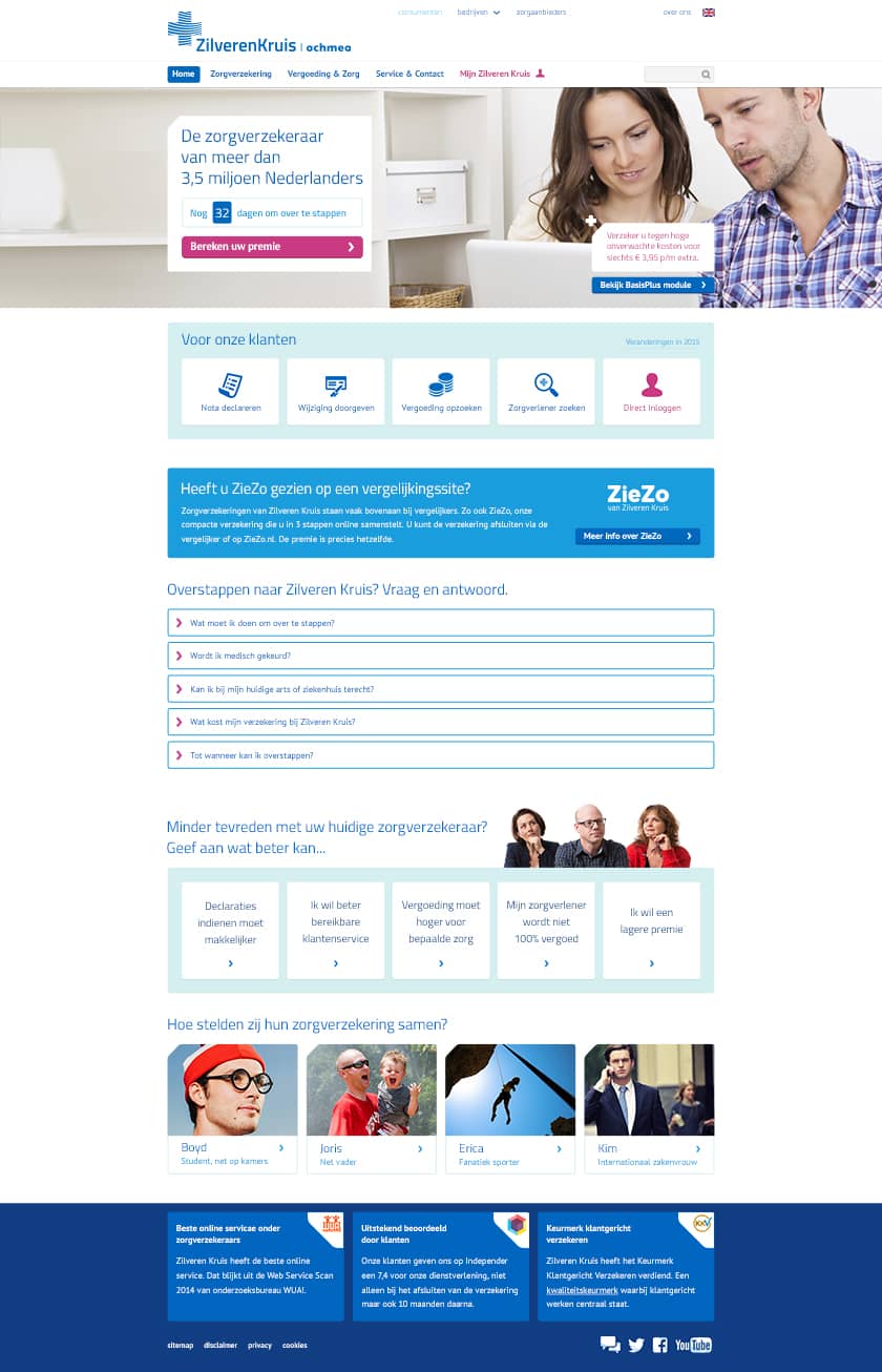 Zilveren Kruis home page